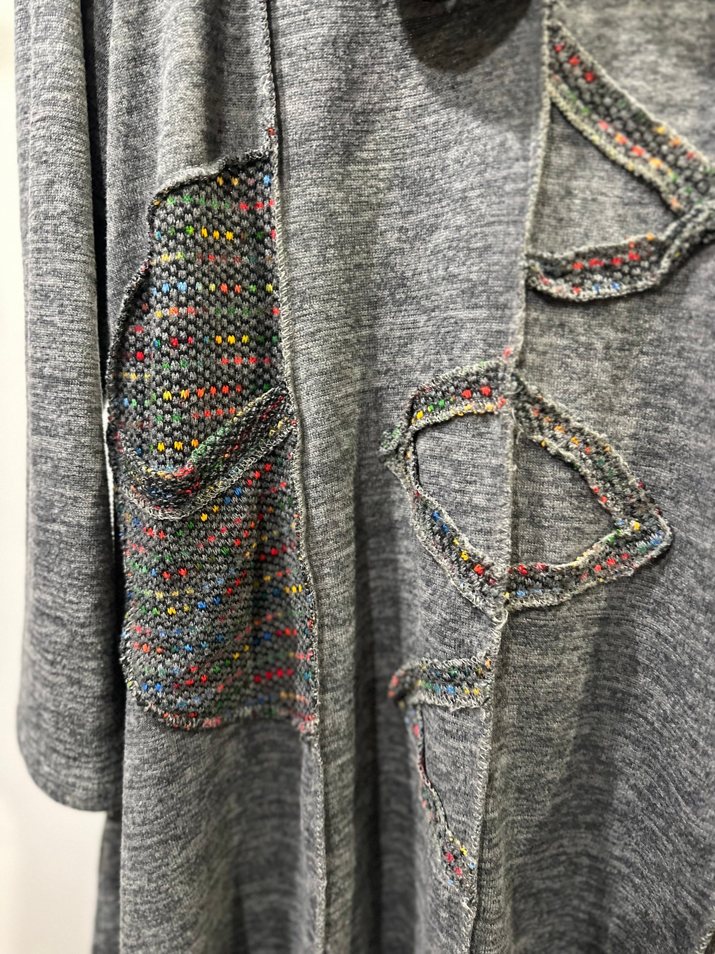 Quirky Grey Long Top With Scarf